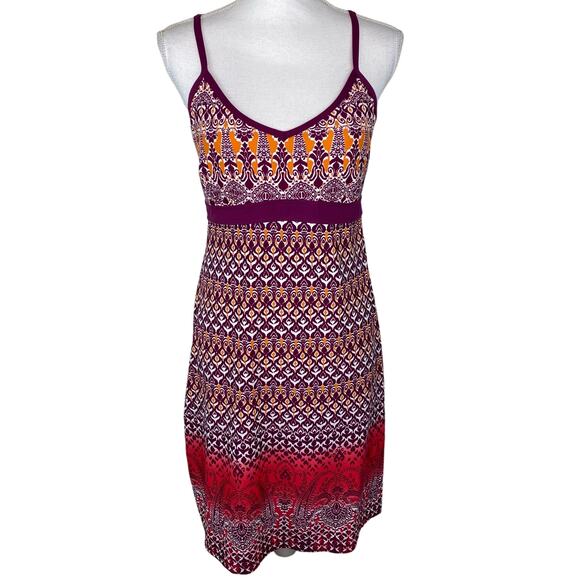 Athleta Printed Shorebreak Dress Size M Red Maroon Built In Bra - Picture 2 of 16